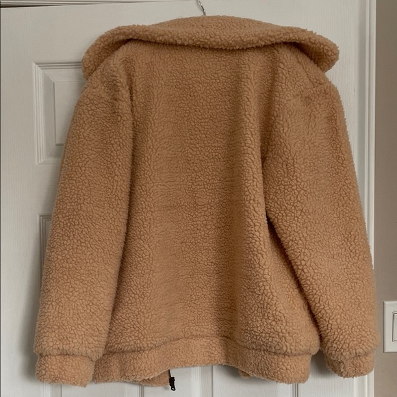 Elodie Warm Tan Teddy Jacket - Picture 2 of 3